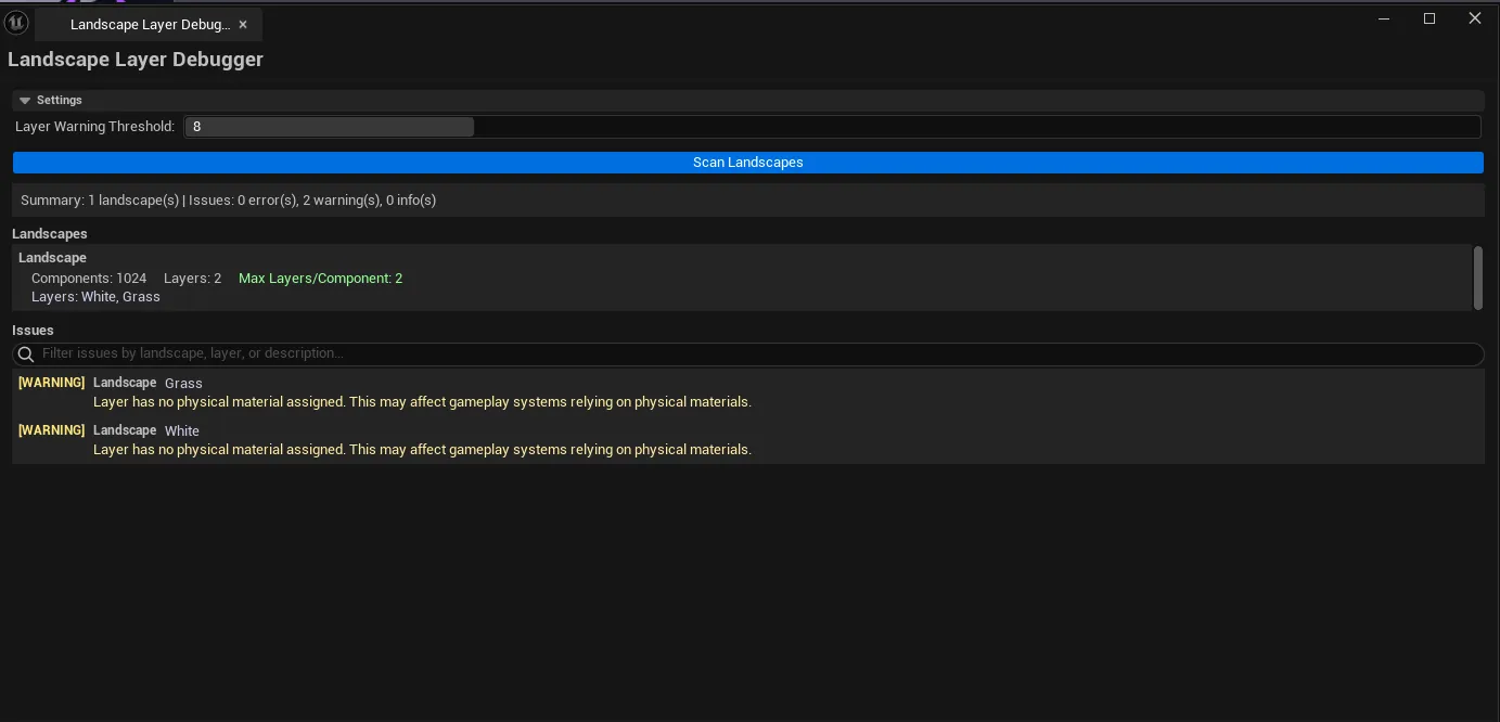 Issues list with several "Unused Layer" rows visible, one selected showing the Remove action button.