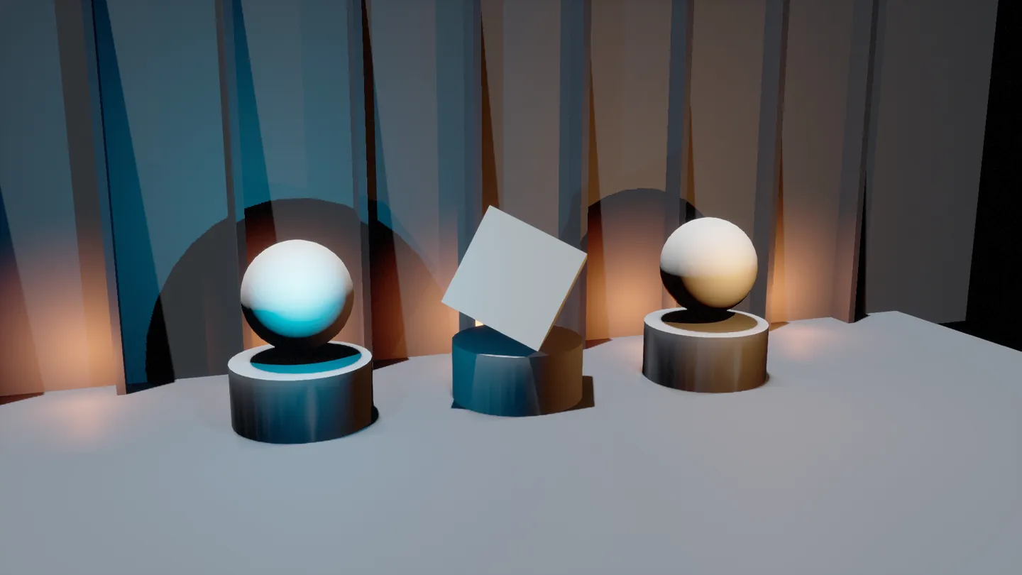 The same set with warm and cool lights painted in.