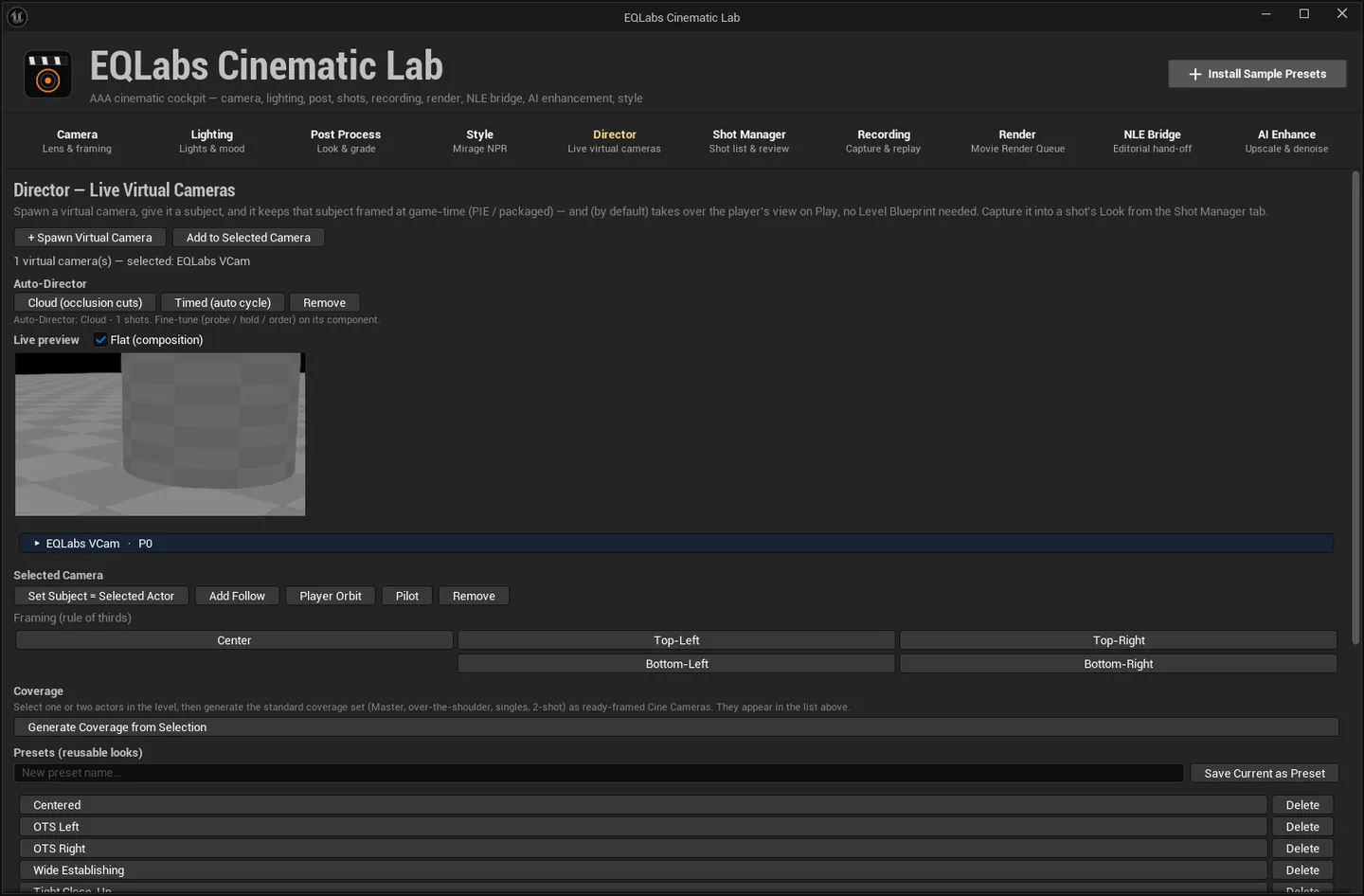 The Auto-Director created in Cloud mode with several virtual cameras.