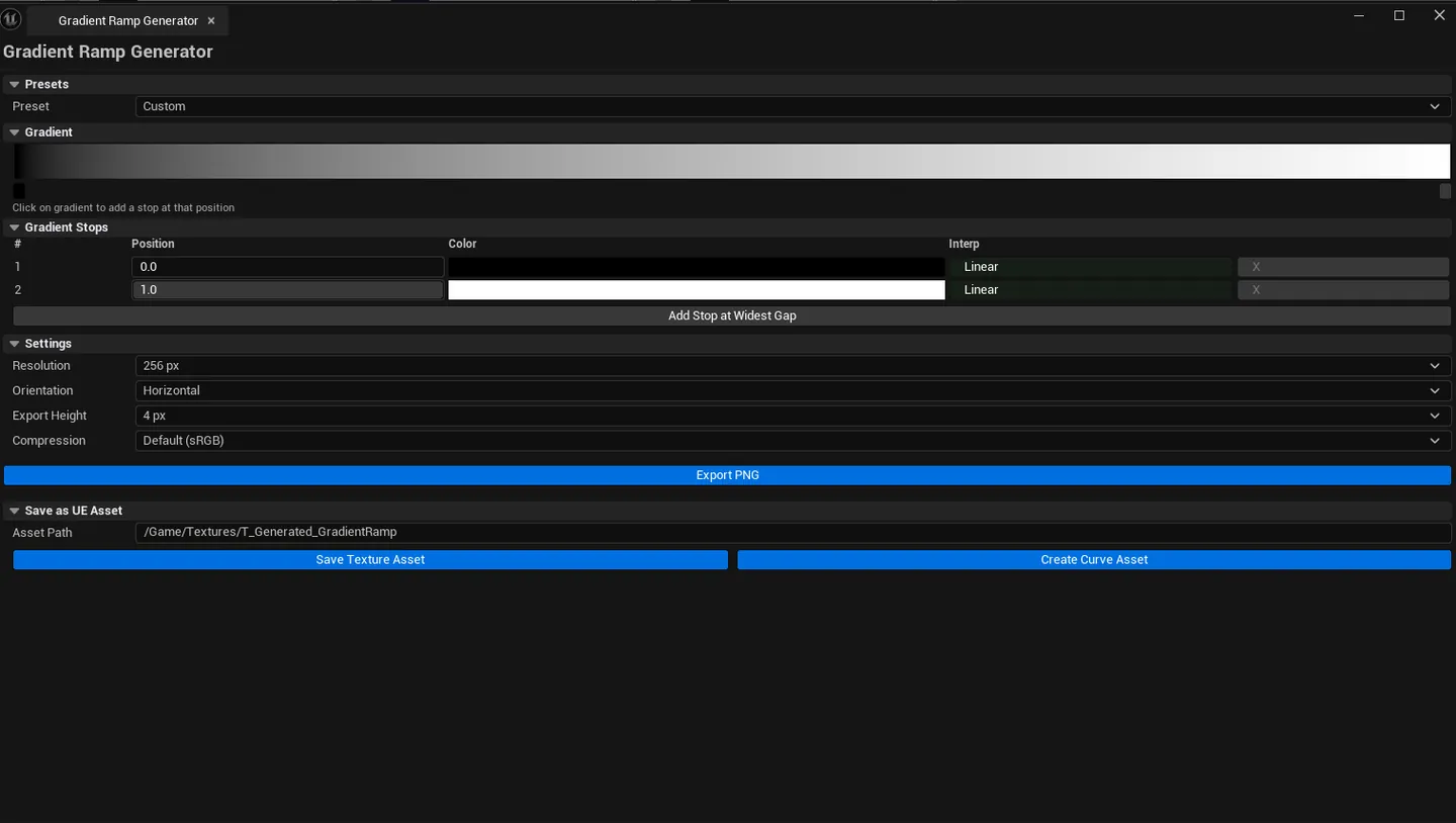 Tool open with a 6-stop toon ramp visible, marker row showing draggable stops, preview at the bottom.