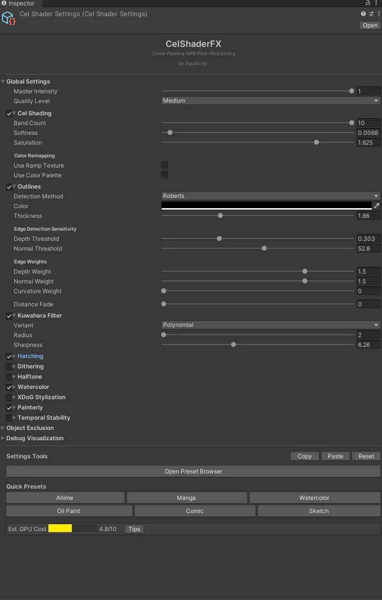 Configure Effects