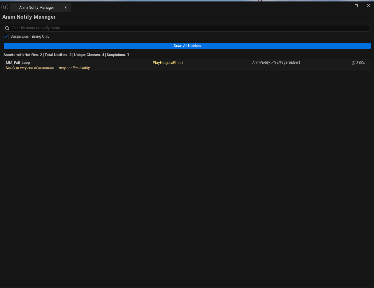 Screenshot 02 — Suspicious-only filtered list — Detail list with "Suspicious Only" toggled, showing rows flagged at 0.0 and at end-of-clip.