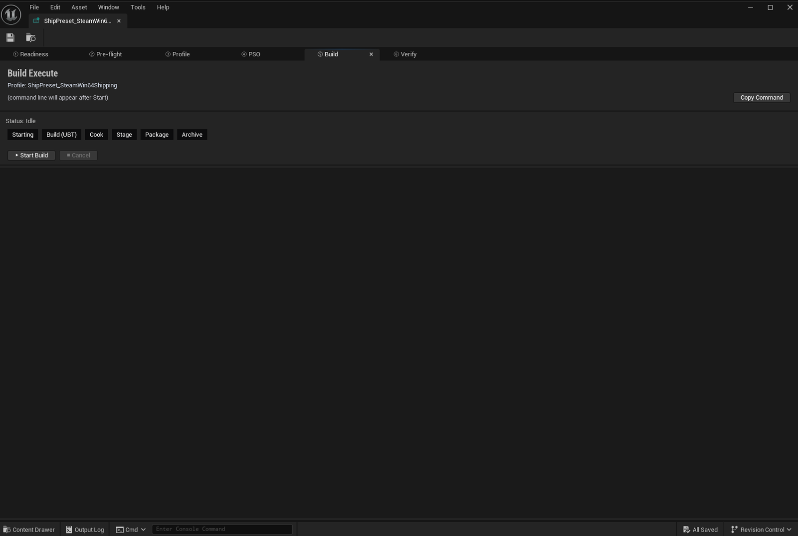 Screenshot 02 — Build tab in progress — Build tab with UAT running, progress bar and live log visible, completion estimate.