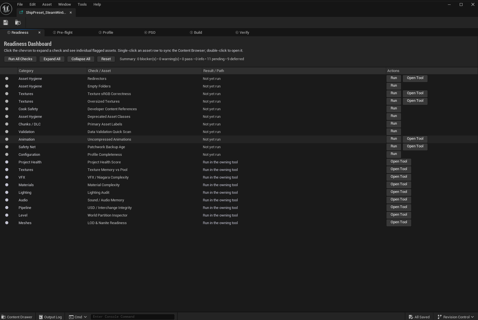 Screenshot 01 — Hero shot — Hub launcher panel showing Create New / Open Selected buttons. Below: the Ship Lab editor open with the Build tab visible mid-package.