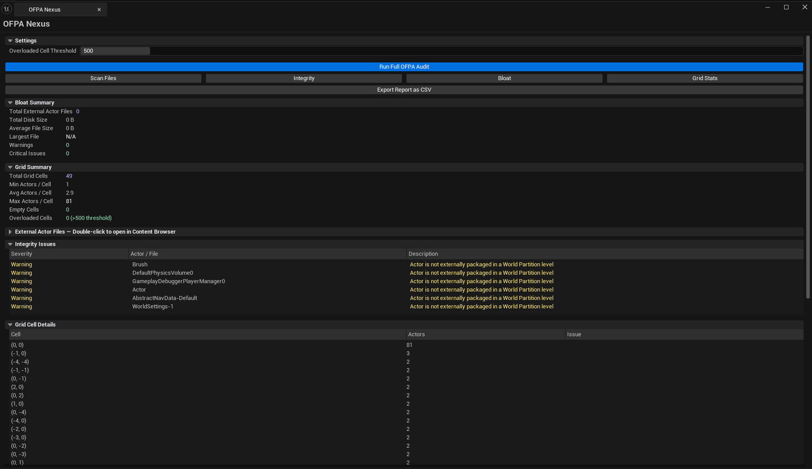 Screenshot 02 — Integrity issues — Integrity issues list with mix of Warning / Critical entries, summary at top.