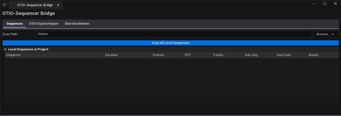Screenshot 01 — Hero shot — Bridge open on Sequences tab with project sequences listed, summary stats per sequence visible.